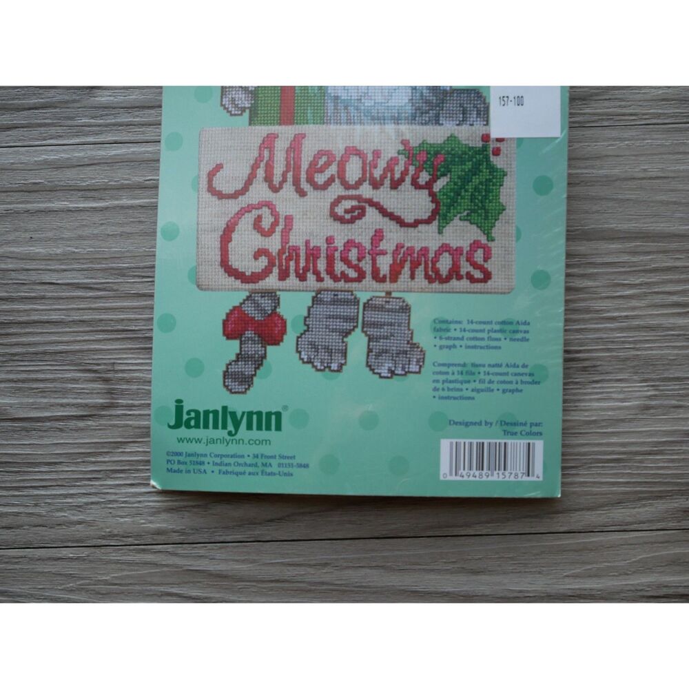 Christmas Cat Cross Stitch Kit Janlynn Danglers Meowy Christmas 157-87